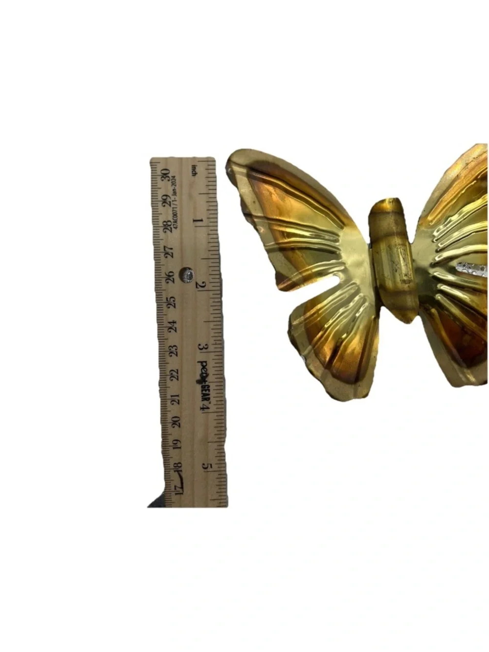 Home Interiors Metallic Gold Butterfly Wall Hooks - Trio